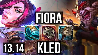 FIORA vs KLED (TOP) | 6 solo kills, 900K mastery, Dominating | EUW Master | 13.14