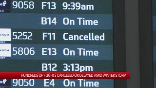 Hundreds of flights canceled or delated amid winter storm