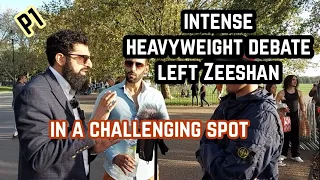 Intense Heavyweight Debate Left Zeeshan In  Challenging Spot! Smile2Jannah &Visitor Speakers Corner