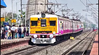 Heavy Crowded Howrah-Barddhaman Chord line EMU Local at Busy Office time arrive Dhaniakhali Station