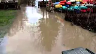Neckar tritt über die Ufer - Hochwasser nach Tauwetter