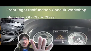 MERCEDES AIRBAG LIGHT FRONT RIGHT MALFUNCTION CLA GLA A