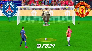 MANCHESTER UNITED VS PSG ! RONALDO VS MESSI ! FIFA 24 PENALTY SHOOTOUT ! CHAMPIONS LEAGUE FINAL