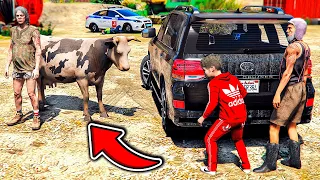 ОТЕЦ И СЫН В GTA 5 - У ДЕДА УКРАЛИ КОРОВУ! ЕДЕМ НА СТРЕЛУ С ФЕРМЕРОМ ! ⚡ГАРВИН