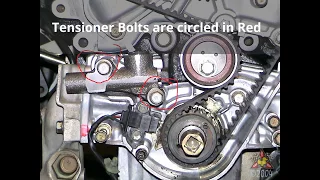 3000GT Loose Tensioner Bolts Causing Oil leak with picture of tensioner.