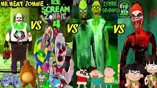 Ice Scream 4 Zombie Vs Evil Nun 2 Zombi Vs Mr.Meat Zombie Vs Granny 3 Zombie Mod With Shinchan voice