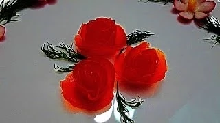 Роза из помидора. Цветы из помидор. Украшения из овощей. Flowers tomato. Decoration of vegetables