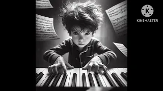 A little boy playing piano madly !!!