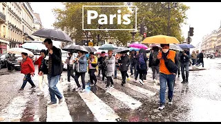 Paris in the Rain - HDR walking in Paris - Paris Autumn 2023 - 4K HDR 60 fps