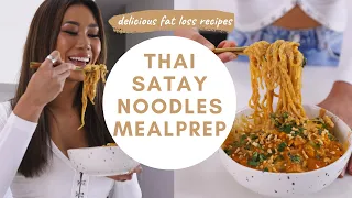 10 Minute Thai Satay Noodles | DELICIOUS High Protein, Low Carb Meal Prep