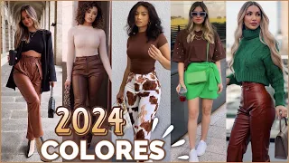 MODA 2024 LOOKS DE MODA MUJER COLORES EN TENDENCIA MODA 2024 | Outfits Ideas Moda Mujer 2024