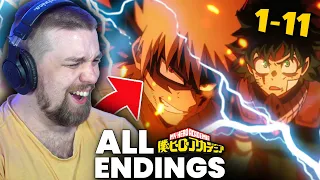 Reacting to ALL My Hero Academia ED's! | 1-11 🔥