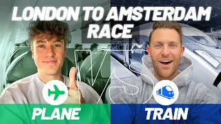 RACING from London to Amsterdam | PLANE (KLM) vs TRAIN (Eurostar)