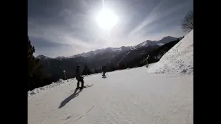 Skiing the H4 run at Bad Hofgastein.