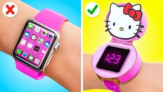 IBU MEMBUATKAN GADGET HELLO KITTY UNTUKKU💖 Kerajinan Kardus dan Trik Mudah Parenting oleh 123 GO!