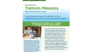 Prof Tamsin Meaney (Norway): Locating learning of toddlers