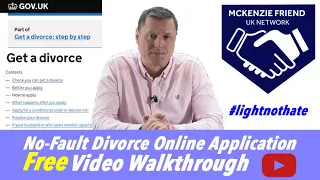 Free Online No-Fault Divorce Application Walkthrough