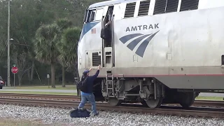 Folkston, GA. - CREW SWAP on the AUTO TRAIN Amtrak P053-16 - 12/17/18