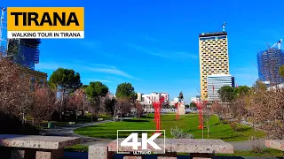 TIRANA, ALBANIA - PIRAMIDA, SHESHI SKENDERBEJ, RRUGA E DURRESIT, PEDONALJA [4K UHD]