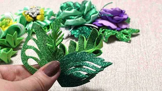 How to make Flower Leaves from Foamiran - Craft Ideas with Foam