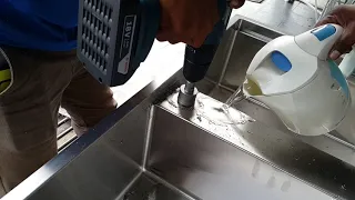 Drilling tap hole for STAINLESS STEEL kitchen sinks