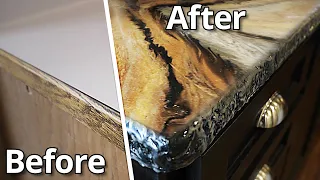 An AMAZING Epoxy Exotic Pour Over Kitchen Countertops | Stone Coat Countertops Epoxy