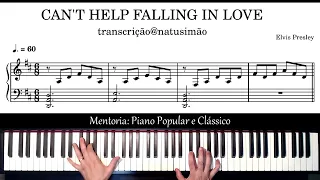 TUTORIAL PIANO "CAN'T HELP FALLING IN LOVE" ELVIS PRESLEY AS MELHORES INTRODUÇÕES TRANSCRITAS AQUI!