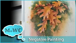 Negative Painting Leaves in Watercolor