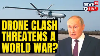 US Drone Hit By Russian Jet  | US Military Releases Video Taken From Drone  | USA News | News18 Live