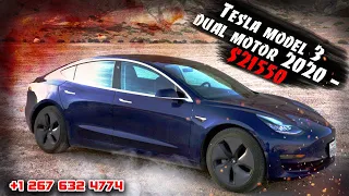 Tesla model 3 dual motor 2020 - $21550. Авто из США 🇺🇸.