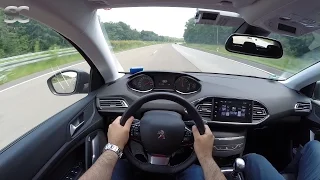 Peugeot 308SW 1.6 HDI (2015) on German Autobahn - POV Top Speed Drive