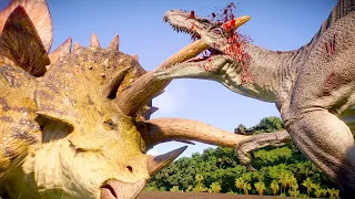 HERBIVORES vs SPINORAPTOR DINOSAURS BATTLE ROYALE  - Jurassic World Evolution 2