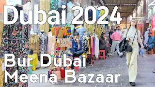 Dubai [4K] Bur Dubai, Al Fahidi. Famous Meena Bazar Walking Tour 🇦🇪