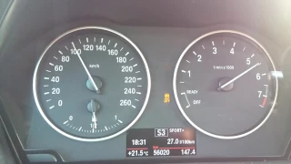 BMW F20 116i st1 220hp Acceleration 0-200 km/h