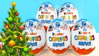 НОВОГОДНИЕ ЙЕТИ Киндер Сюрприз МАКСИ 2023! Unboxing NEW Kinder MAXI Surprise eggs Новая коллекция!