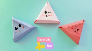 How To Make Triangle Paper Box / Easy Gift Box Idea / Cute Gift Box / Diy Paper Box Origami