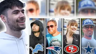 BRITS React to The BIGGEST and BEST Celebrity Fans From All 32 NFL Teams!