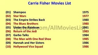 Carrie Fisher Movies List
