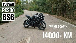 Bajaj pulsar Rs200 Bs6 ownership review | 14000+ km | 1st 2nd 3rd & 4th service cost |