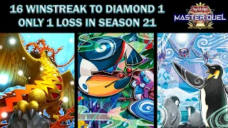 DIAMOND 1 WITH ONLY 1 LOSS - 16 WINSTREAK FLOOWANDEREEZE - Master Duel Season 21 Road to Master 1