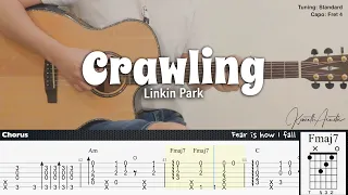 Crawling - Linkin Park | Fingerstyle Guitar | TAB + Chords + Lyrics