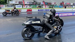 NEW WORLD RECORD! PRO STREET GSXR 1000 GOES 6.47 in DOT TIRE to EDGE OUT HAYABUSA DRAG BIKE!