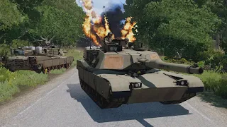 Ukrainian M1A2 Abrams invulnerable collide with old Russian armored vehicle in Ukraine - ARMA 3