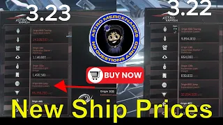 New Ship Prices 3.23 With Side By Side Comparison To 3.22 Prices | Star Citizen