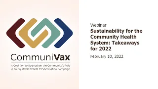 February 10, 2022 | Webinar: Sustainability for the Community Health System: Takeaways for 2022