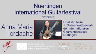 Ana Maria Iordache, Finalistin, 1. Online-Wettbewerb Internationalen Gitarrenfestspiele Nürtingen