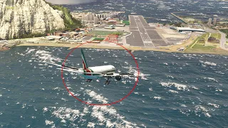 Impossible Landing Boeing 777 at GIBRALTAR Airport MFS2020