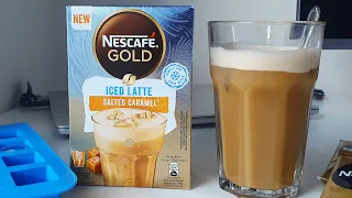 NESCAFÉ GOLD Iced Salted Caramel Latte (Review) 7x Instant Coffee Sticks