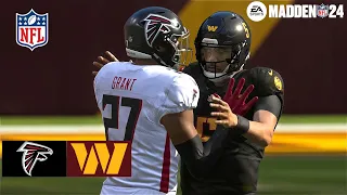 Madden 24 Jayden Daniels Commanders vs Kirk Cousins Falcons (2025 Updated Roster) 2024 Sim Game Play