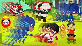 Tag with Ryan PJ Masks vs All Characters Race Special Episode - All Costumes Unlocked Combo Panda